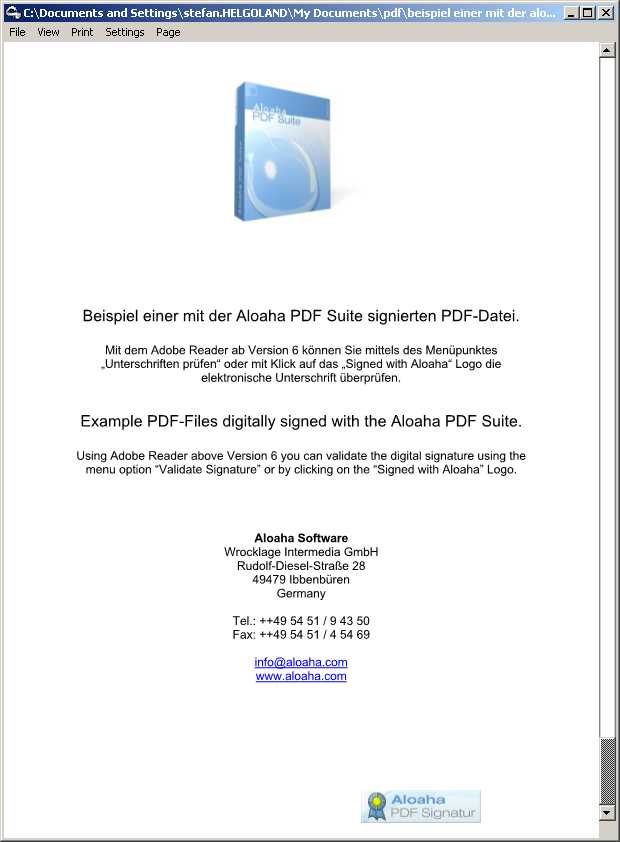 Aloaha PDF Signator screenshot