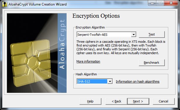 Aloaha Crypt Disk Screenshot